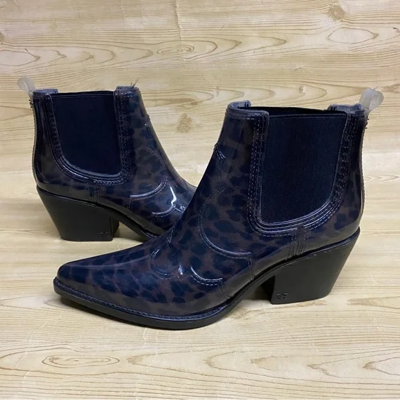 Sam Edelman Animal Print Ankle Boots Booties Pointed Toe Block Heel Sz 6 - Picture 6 of 15